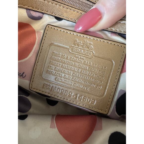 Y2K Coach 14802 Python Embossed Leather Beige Shoulder Bag Purse Ball Chain RARE - Picture 3 of 16